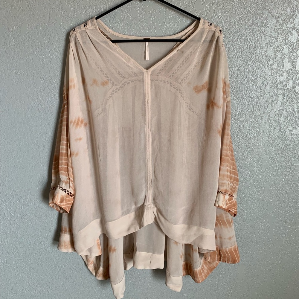 Free People Oversized Tie Dye Blouse